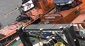 4k Towboats at piers diagonal pan close up in Hamburg harbour 4k or 4k+ Resolution