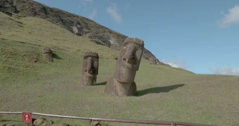 4K Tracking shot of Moai statues, Easter Island Stock-Footage 96513159
