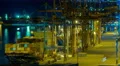 4K trading port ,logistics, crane activity,freighter unloaded, night timelapse 4k or 4k+ Resolution