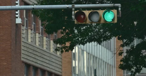 4K Traffic Light change green yellow red Stock Footage 51054705