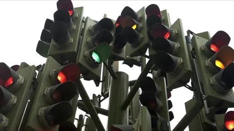 4K Traffic Light Tree Public Art Installation Pierre Vivant London Vídeos de archivo 334459702
