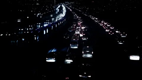 4k traffic timelapse, view of heavy traffic through bosphoros central. Stock Footage 82380496