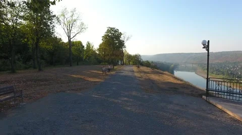 4K. Trail in the Park. Stock Footage 67985642