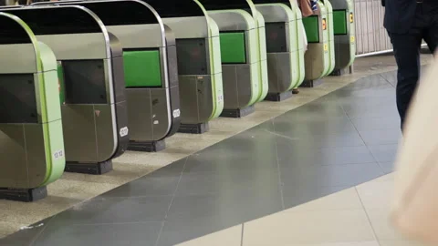 4K Train ticket Gate . Stock Footage 229244735