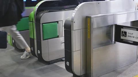 4K Train ticket Gate . Stock Footage 244696428