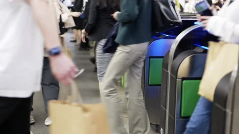 4K Train ticket Gate . Stock Footage 244696468