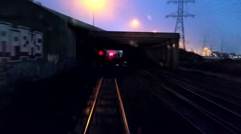 4k-train-track-driving Stock Footage 60989895