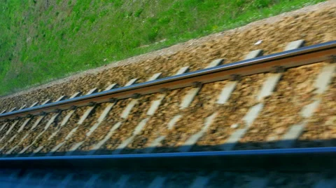 4K Train Track Movement, Fast Transport Stock Footage 65594022