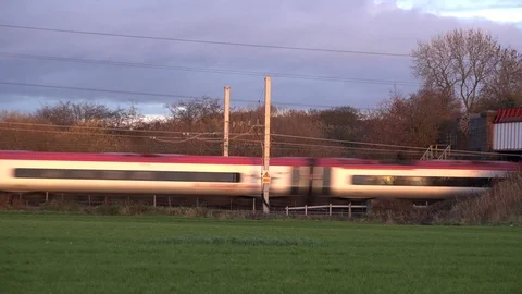 4K Train travel commuting on virgin tilt train Stock-Footage 100656769