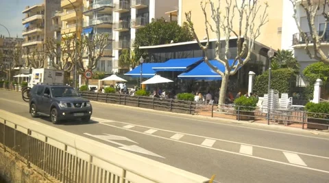 4k train view from window going through bridge and passing by fast train 스톡 동영상 49987728