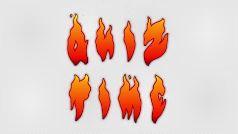4K Transparent Background Fiery Text Animation QUIZ TIME with Dynamic Flames Stock Footage 321179154