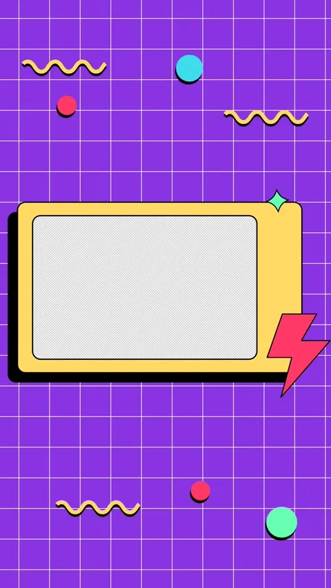 4K Transparent frame on retro background with geometry shapes. Vertical video. Stock Footage 316093051