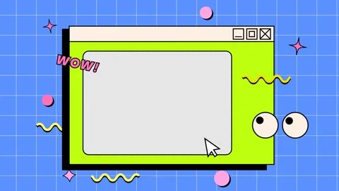 4K transparent screen with a background of shapes. Vintage 90's background. Stock Footage 287509824