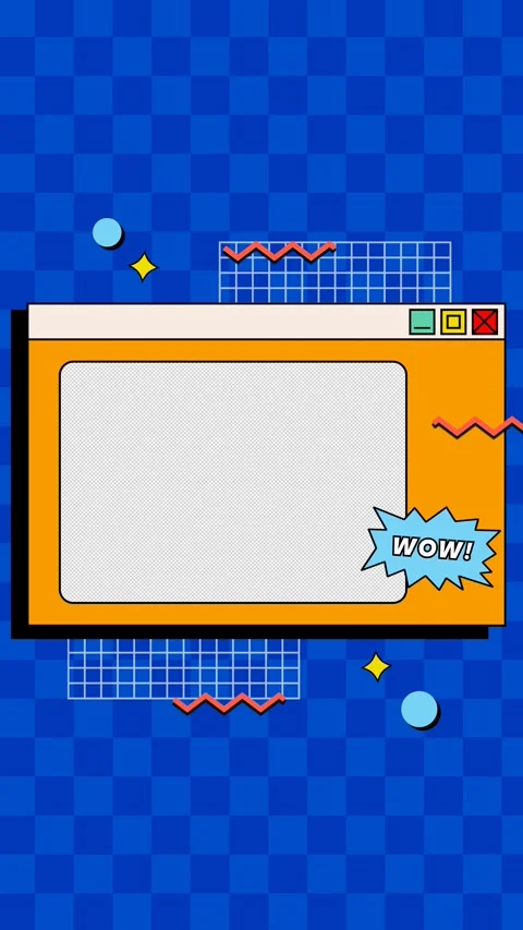 4K transparent screen with a background of shapes. Vintage 90's background. Stock Footage 305917642