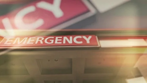 4k Trauma hospital emergency room sign entrance Stock Footage