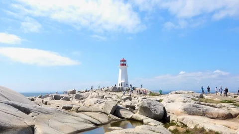 4K Travel Beautiful Lighthouse On The Coast Stock Footage