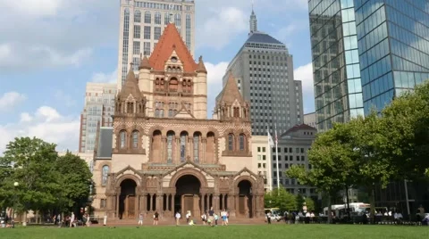 4K Trinity Church Boston Stock Footage 44773667