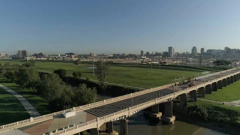 4K Trinity Grove Pedestrian Bridge Aerial Stock Footage 95824206