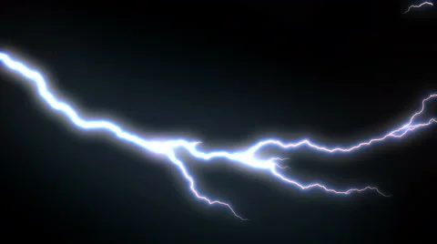 4k Triple Lighting Strike Animation, Blue Color. Stock Footage 54934634