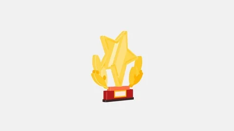 4k - Trophy spinning icon on white background Video stock 72476828