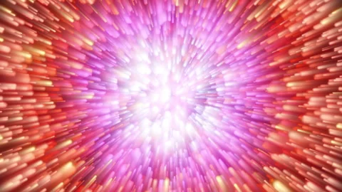 4K Tunnel of bright striped particles. Cluster of particles in the form of lines Stock Footage 280915317