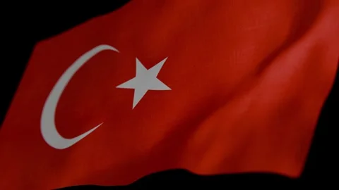 4K Turkey Flag animation 16s Video stock 344786343