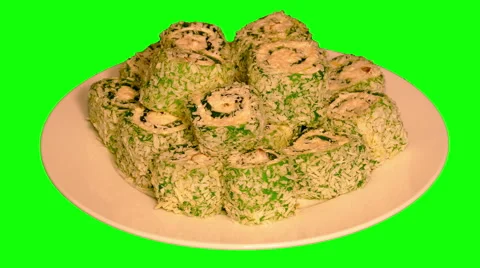4k – Turkish delight with nuts and coconut shaving on plate Stock Footage 56733772