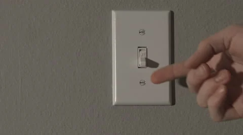 4K Turning a light switch ON Stock Footage 47286947