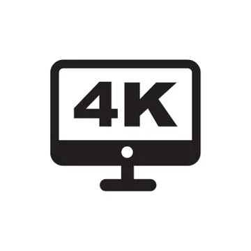 4K tv icon Stock Illustration