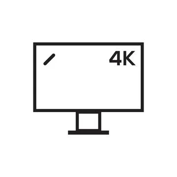 4k tv icon vector sign design Stockillustratie