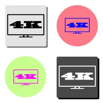 4k tv screen. flat vector icon Stock Illustration