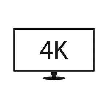 4k TV Vector Screen. UHD Sign. TV Ultra HD Resolution Format. Isolated Illu.. Stock Illustration