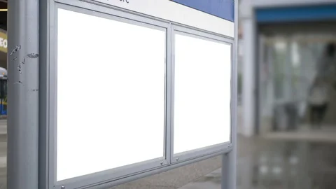 4K Two Blank Billboard Poster Displays, Advertisement Signs Stock Footage 81124471