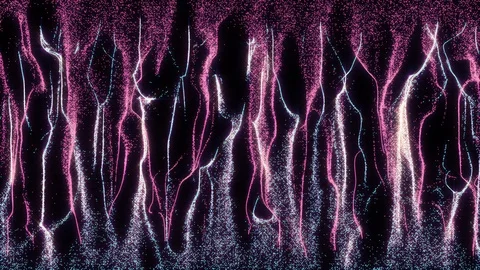 4K two color particle flow strands motion graphic. Shine and glow Video stock 123180576