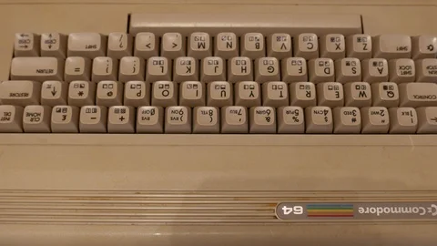 4K Typing on Commodore 64 Computer Keyboard 1 Video stock 122524559