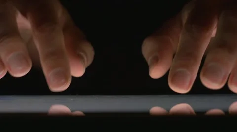 4K Typing Text on Touchscreen Keyboard in Darkness Stock-Footage 59042949