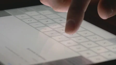 4K Typing Virtual Keyboard Tablet Device 스톡 동영상 38442267