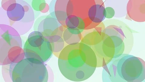4K UHD Abstract Geometric Background with Overlapping Colorful Translucent .. 库存插图