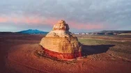 4K Uhd Aerial Timelapse Cinemagraph Of Church Rock In Arizona, Shot With A Stock Footage