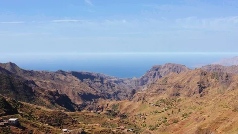 4K  UHD aerial view of Serra Malagueta natural parc in Santiago in Cape Verde 스톡 동영상 102453763