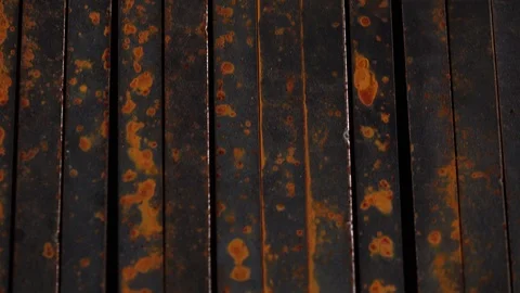 4K UHD Aged Rusty Steel Rods Background Stock Footage 108184277