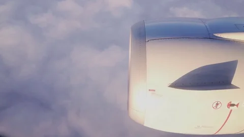 4K UHD airplane window view. Airplane's engine in flight Stock Footage 82226724