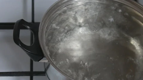 4K UHD Boiling water in a pot Stock Footage 56826433