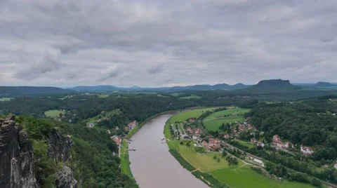 4k UHD clouds over Rahten saxon time lapse zoom pan 11388 Stock Footage 40069433