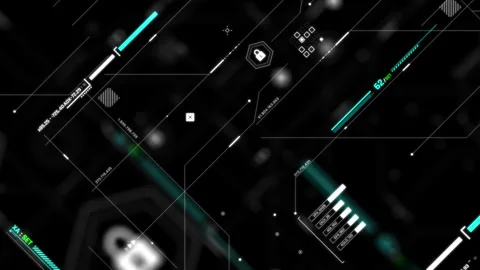 4K UHD Connection line with node technology user interface Stock Footage 321670446