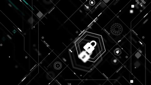 4K UHD Connection line with node technology user interface Stock Footage 331975054