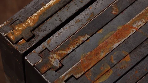 4K UHD Detailed Texture of Rusty Construction Steel Stock Footage 108186075