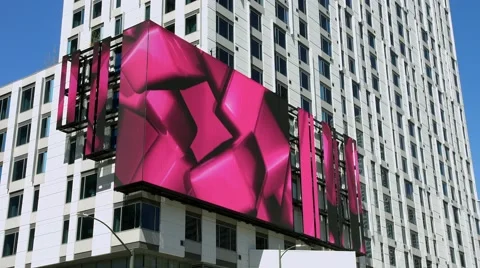 4K, UHD, Digital electronic, billboard in Los Angeles, California Stock Footage 48563152