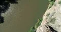 4K UHD drone camera facing down river flight shore to shore 4k or 4k+ Resolution