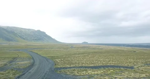 4K UHD Drone Shot: flying over stony landscape in Iceland Stock Footage 151590948